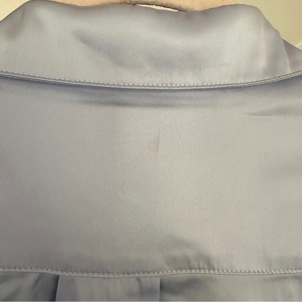 Superdown Light Blue Satin Button Down Shirt - image 3